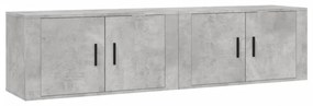 2 db betonszürke fali TV-szekrény 80 x 34,5 x 40 cm