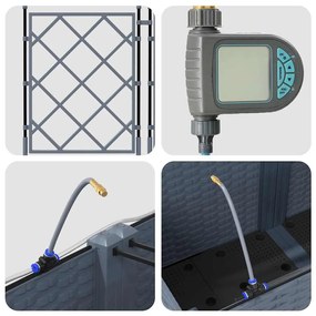 Kerti ültetők Világosszürke 80 x 40 x 142 cm Acél