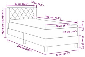 Box Rugós Ágy Matraccal Rózsaszín 80x200 cm Bársony