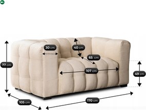 Sofa MODERNO 2S Dwuosobowa Kremowa