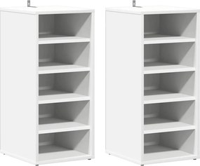 vidaXL 2 db fehér szerelt fa cipősszekrény 31,5 x 35 x 70 cm