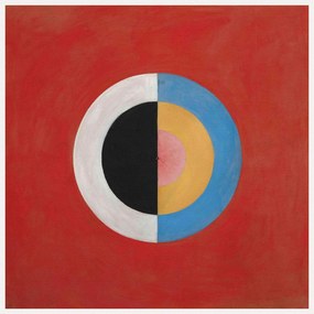 Festmény reprodukció The Swan No.17 (Red, Black, White Abstract) - Hilma af Klint, (40 x 40 cm)