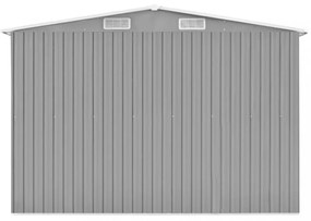 szürke fém kerti fészer 257 x 580 x 181 cm