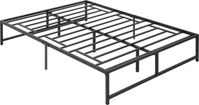 HOMCOM 135x190 cm-es Franciaágykeret 35 cm-es Lábakkal, Fekete Tárolóhellyel | Aosom
