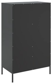 fekete acél magasszekrény 68 x 39 x 113 cm