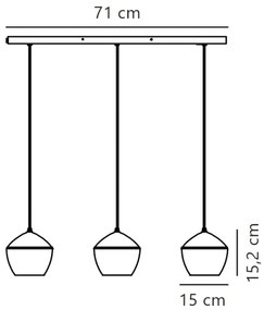 Nordlux - Csillár zsinóron ORBIFORM 3xE14/25W/230V