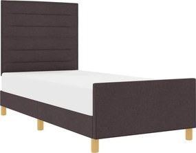 vidaXL Ágykeret fejtámlával sötétbarna 80 x 200 cm szövet