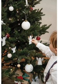 Ezüst porcelán angyal STRIPES, függesztett