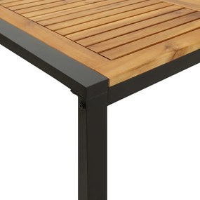 tömör akácfa kerti asztal U-alakú lábakkal 140 x 80 x 75 cm