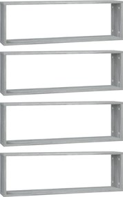 vidaXL 4 db szürke sonoma színű szerelt fa fali kockapolc 80x15x26,5cm