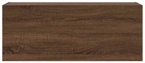 barna tölgyszínű szerelt fa fali fürdőszobaszekrény 100x25x40cm