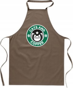 Nyomtatott Kötény a konyha Cats And Coffee kávé macskák Starbucks