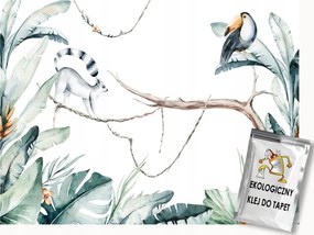 Fotótapéta Flizelina Gyerekek Dzsungel Állatok Tukán Maki 350x250 ragasztó