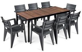 Amari Large 8+1 kerti bútor garnitúra szett dió-grafit