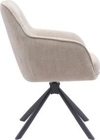 Krémszínű kárpitozott étkezőfotel szett 2 db-os Avola – Unique Furniture