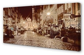 Canvas képek Gdańsk óvárosának Night 125x50 cm