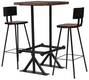 3 részes tömör újrahasznosított fa bárszett