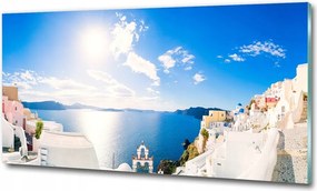 Fotó üvegfestmény Santorini Görögország 120x60