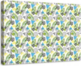 Vászonkép 70x50 Absztrakt geometria trópus levelek elefánt modern dekoratív