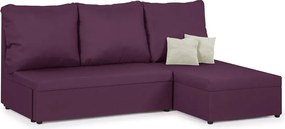 TOMI Háromszemélyes kinyitható sarokkanapé Lila/krém