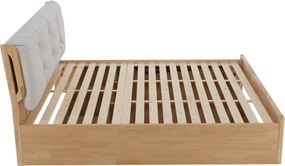 Franciaágy, 180x200, masszív fa, természetes, FLORENCIA