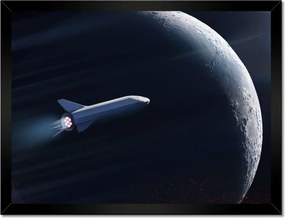 Poszterek keretben 40x30 Rakéta a hold hátterében