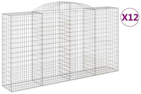 12 db íves horganyzott vas gabion kosár 300x50x160/180 cm
