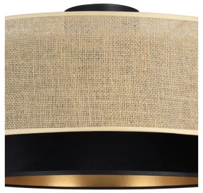 Mennyezeti lámpa SARTA 1xE27/60W/230V Ø 45 cm fekete/juta