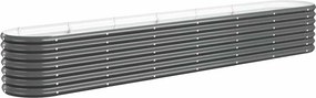 vidaXL antracitszürke horganyzott acél kerti magaságyás 260x40x36 cm