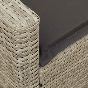 világosszürke polyrattan kerti kanapé párnával