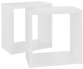 2 db fehér fali kockapolc 26 x 15 x 26 cm