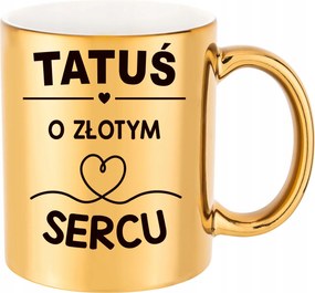 Arany Ajándék Bögre Arany Szívű Apuka Születésnap Karácsony Név