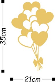 Balloons fém fali dekoráció, arany, 21×35 cm