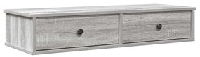 szürke sonoma szerelt fa falipolc fiókokkal 100 x 37,5 x 19 cm