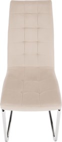 Étkezőszék, bézs Dulux Velvet szövet/króm, SALOMA NEW