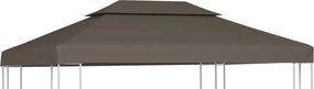 vidaXL tópszínű kétszintes pavilon tetőponyva 310 g/m² 4 x 3 m