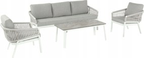 Rosalie kanapégarnitúra, 4 részes, asztallal, szürke, 120 x 60 cm