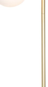 Art Deco állólámpa arany opál üveggel 2-lámpás - Pallon