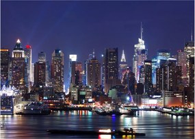 Üveg kép - New York-i felhőkarcolók megvilágítva (70x50 cm)