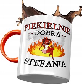 Narancssárga Bögre Stefánia Barátnőknek Ajándék Nyomtatott Fotóval