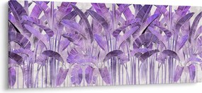 Kép - Lila levelek vakolatban (120x50 cm)