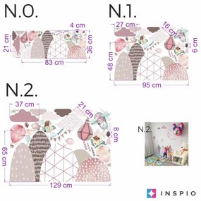 INSPIO Rózsaszín falmatrica - Hegyek, dombok