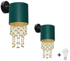 Milagro ALMERIA zöld fali lámpa (MLP6448) 1xE27 + ajándék LED izzók