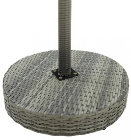 szürke polyrattan kerti asztal 60,5 x 106 cm