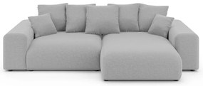 Világosszürke kinyitható tárolóhelyes sarokkanapé (variálható sarok) Luma – Ropez