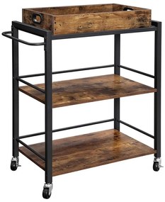 Szervírozó asztalka MARGE barna/fekete