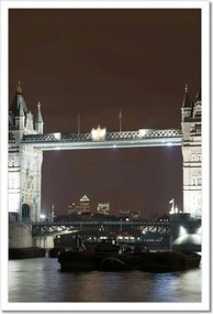 Poszterek keretben 40x60 Megvilágított Tower Bridge éjszaka