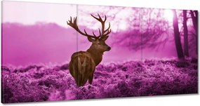Vászonkép 180x90 Szarvas a lila erdőben