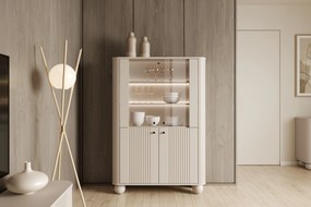 Vesper vitrin 103 cm - kasmír / fekete fogantyúk / gömb lábak