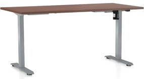 Állítható magasságú asztal OfficeTech A, 160 x 80 cm, szürke alap, dió